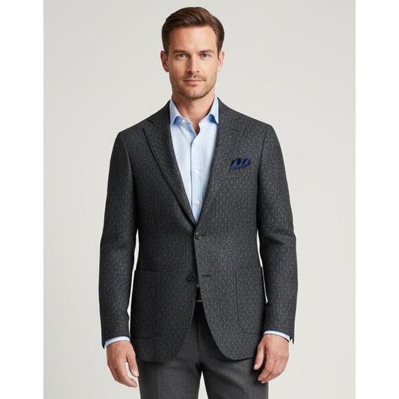 NWT Herman & Sons Grey Sport Coat Blazer IT 46 US 36 Italian Tollegno 1900 - Picture 1 of 8
